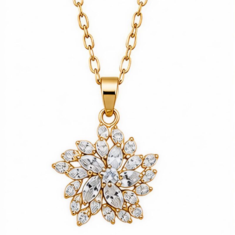collar con dije de flor.